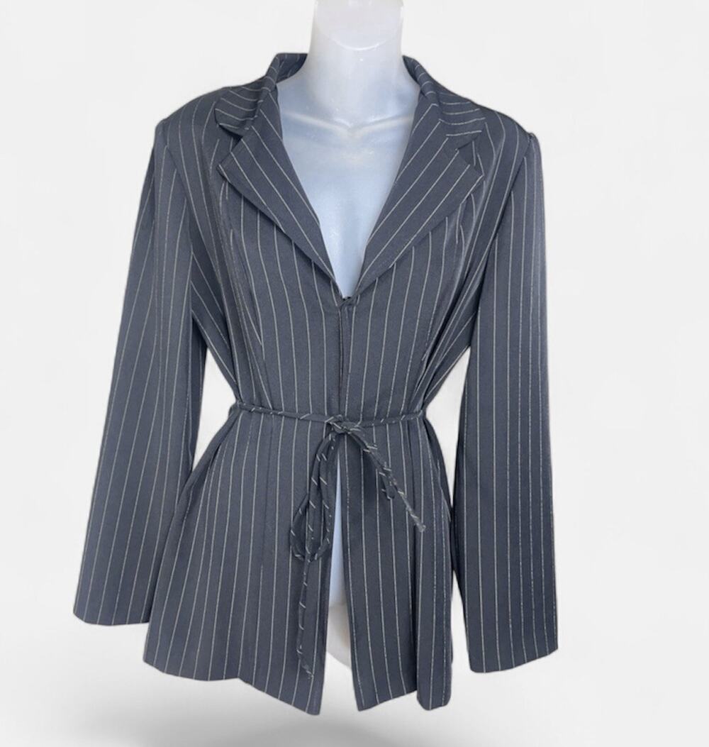 Breakin Loose Vintage Pinstripe Blazer Women’s M Black Y2K Career 9/10 USA